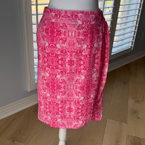 RipSkirt Hawaii Pink and White Midi Skirt Size Medium